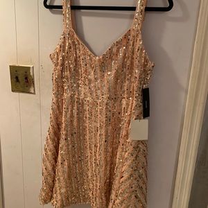 Rose gold sequin dress